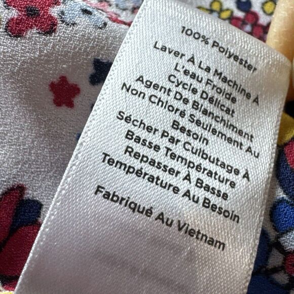 TALBOTS Womens TOP Long Sleeve RED Yellow Blue FLORAL SZ LP - Picture 7 of 7